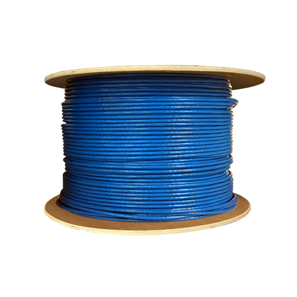 1000ft 4 Pair CAT8 22 AWG Solid Shielded S/FTP CMR Riser Bulk Cable - BLUE