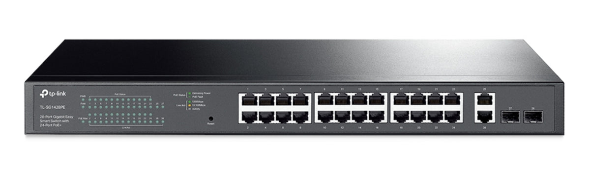 TP-Link TL-SG1428PE 28-Port Gigabit Easy Smart Switch with 24-Port PoE+. 24 10/100/1000Mbps