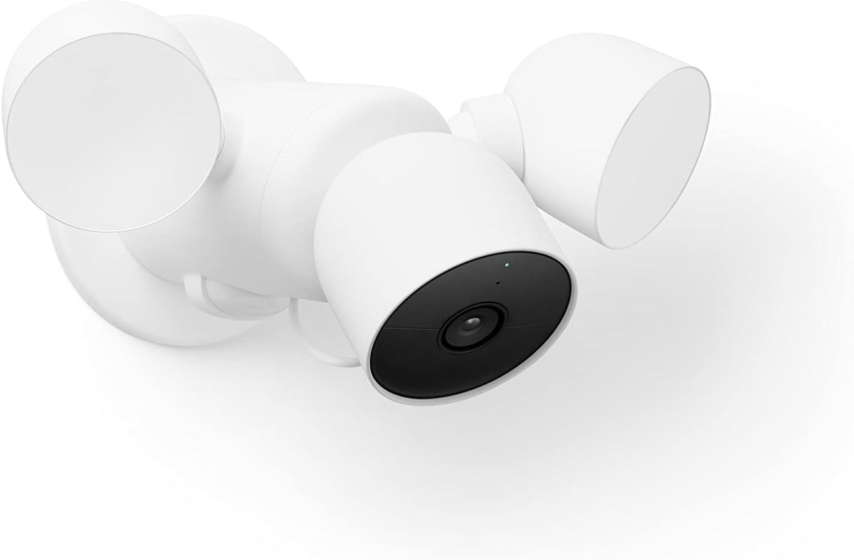 Google Nest Cam with Floodlight, Outdoor Wired Smart Security Camera, White