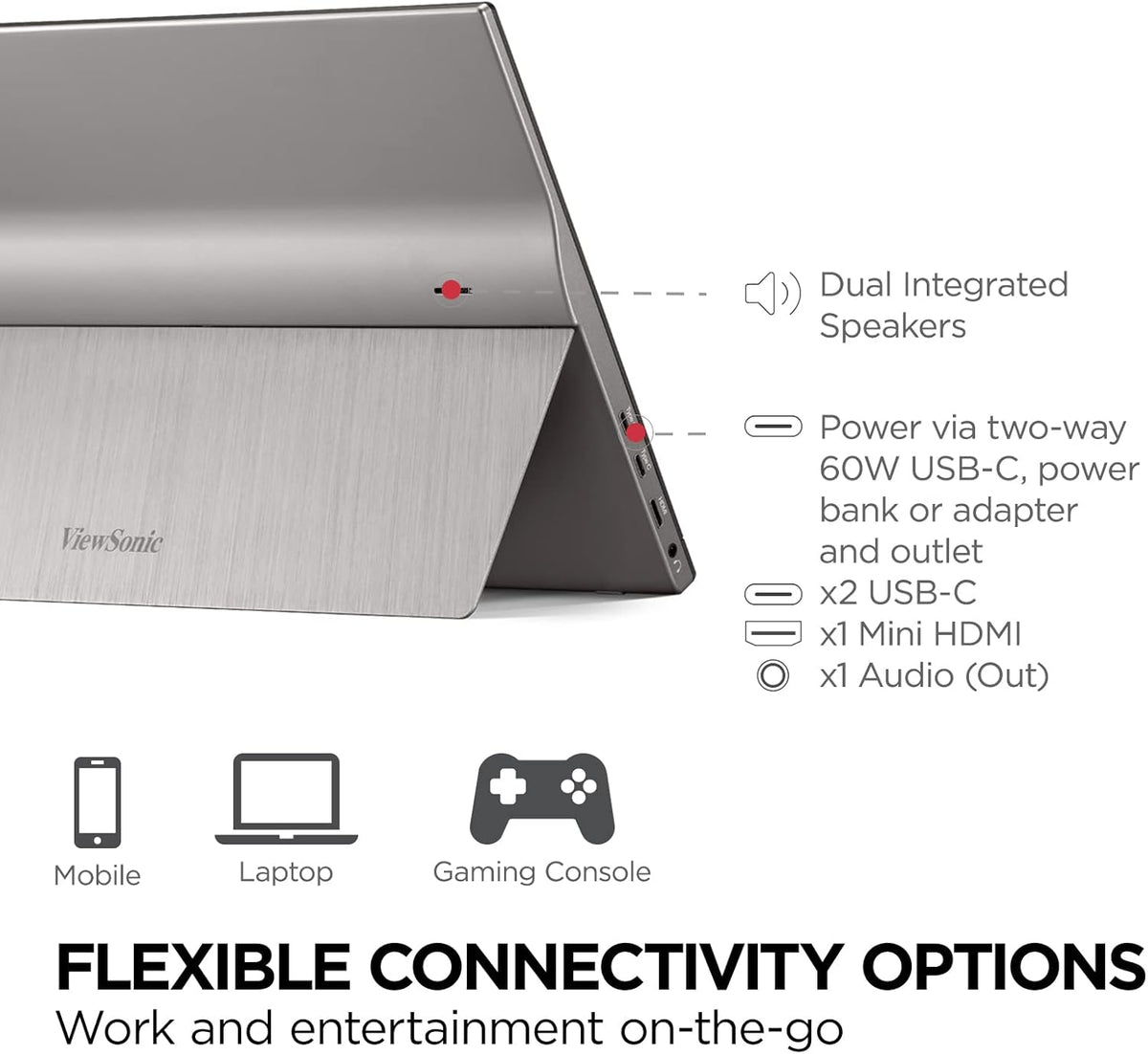 Viewsonic 15.6" Display, IPS Panel, 1080P - TD1655