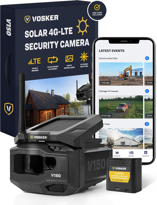Vosker V150 Solar Powered LTE Cellular Security Camera