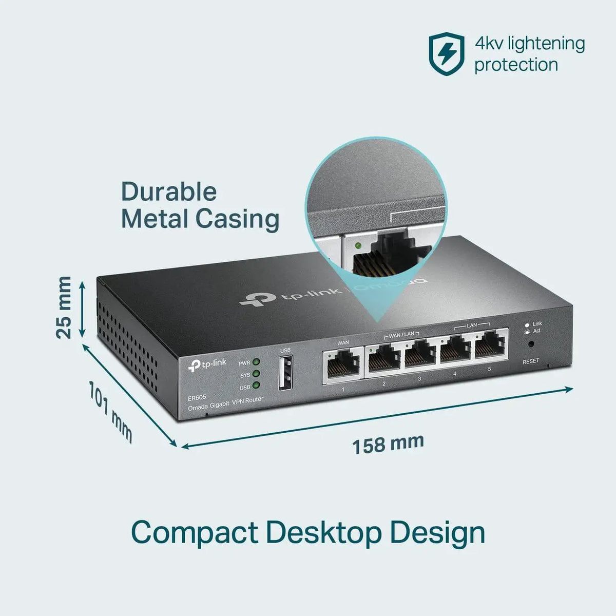TP-Link ER605 Omada SDN SafeStream Gigabit Multi-WAN VPN Router