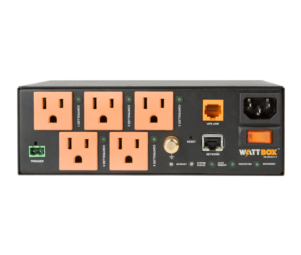 WattBox WB-300VB-IP-5 300 Series IP Power Conditioner (VersaBox) with OvrC Home, 5-Controlled Outlets